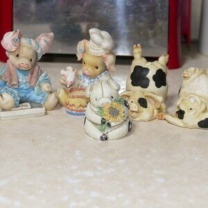 Set of 5  Decorative Pigs Figurines
